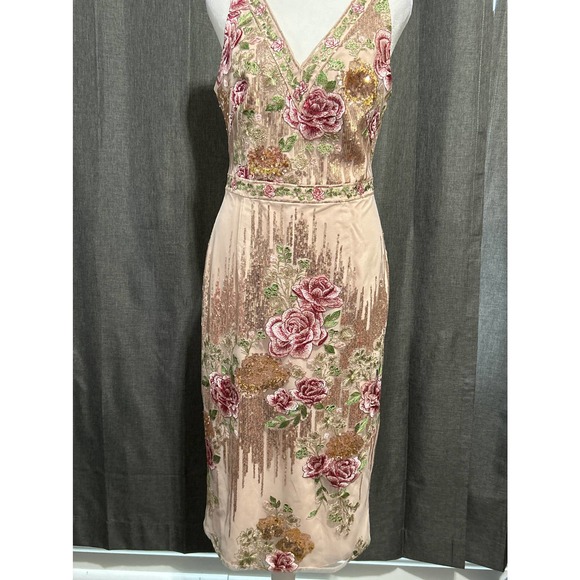 Marchesa Notte Dresses & Skirts - Marchesa Notte Pink Sequin Embroidered Cocktail Dress. Size 4. Beautiful!